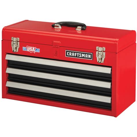 20-in wide 3 drawer metal tool box red black cmst22030rb|CRAFTSMAN Portable Tool Box 20.5.